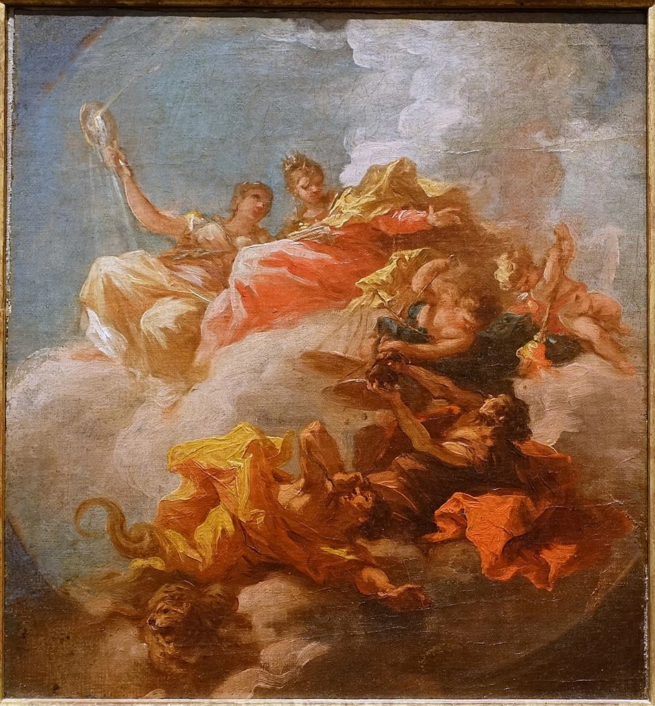 La giustizia che fulmina i vizi, bozzetto per il soffitto del municipio di Anversa - 1717, Blanton Museum of Art, Austin, Texas